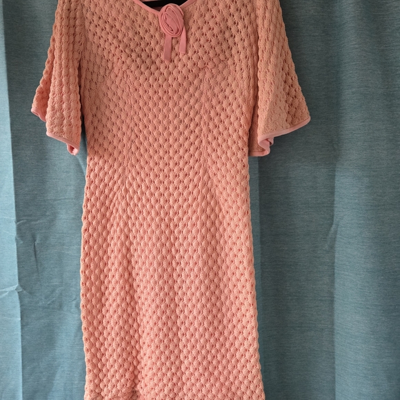 Vintage 1960s JAN SUE Pink Midi Dress - Picture 1 of 6